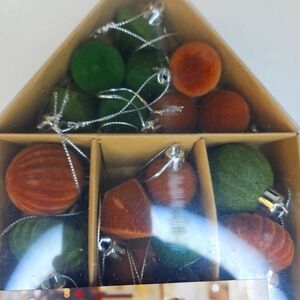 Green and Brown Velvet Christmas Ornaments Elegant Holiday Gift Gifted